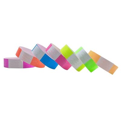 Braccialetti Tyvek a colore neon personalizzabili da 250*19 mm per festival e concerti