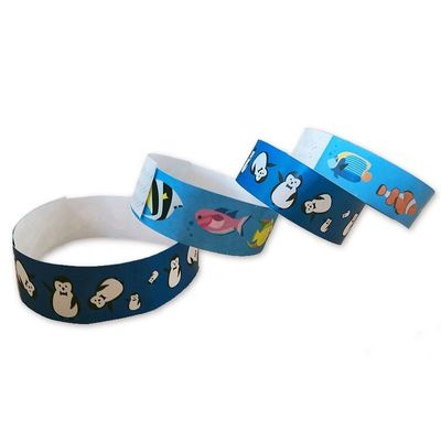 Braccialetti di carta Tyvek per disegni personalizzati Stock di dinosauri Conigli Palloni e altro