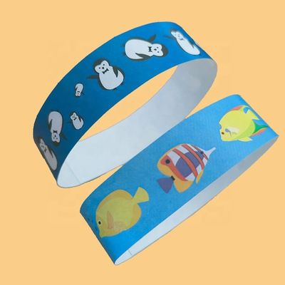 Braccialetti di carta Tyvek per disegni personalizzati Stock di dinosauri Conigli Palloni e altro