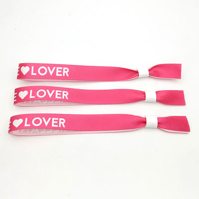 Organizzazione di eventi personalizzati Festa Festa RFID Chip Satin tessuto braccialetti con stampa del logo