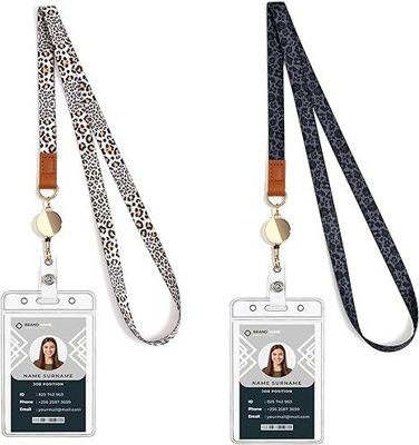 Cordone per cartone di lavoro in PVC personalizzato con cintura per petto per carta d'identità in nylon e guinzaglio in metallo