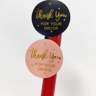 1 pollice resistente all' acqua Kraft Paper Roll Gold Logo Etichetta adesivi per ordine personalizzato