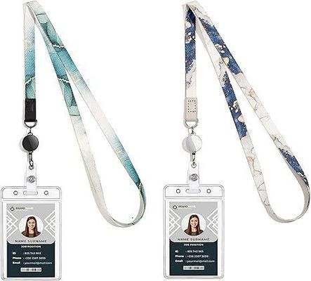 Cordone per cartone di lavoro in PVC personalizzato con cintura per petto per carta d'identità in nylon e guinzaglio in metallo