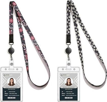 Cordone per cartone di lavoro in PVC personalizzato con cintura per petto per carta d'identità in nylon e guinzaglio in metallo
