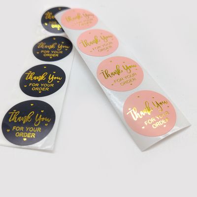 1 pollice resistente all' acqua Kraft Paper Roll Gold Logo Etichetta adesivi per ordine personalizzato