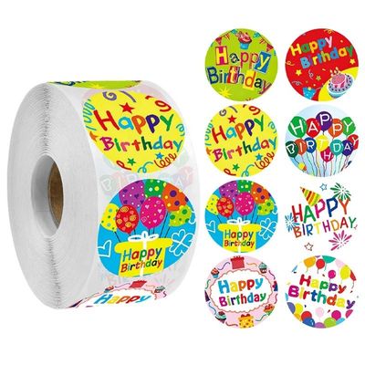 500pcs Bambini Cartoni animati Auguri di compleanno Adesivo adesivo per la decorazione della festa