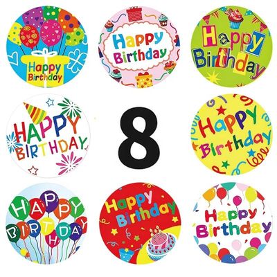 500pcs Bambini Cartoni animati Auguri di compleanno Adesivo adesivo per la decorazione della festa