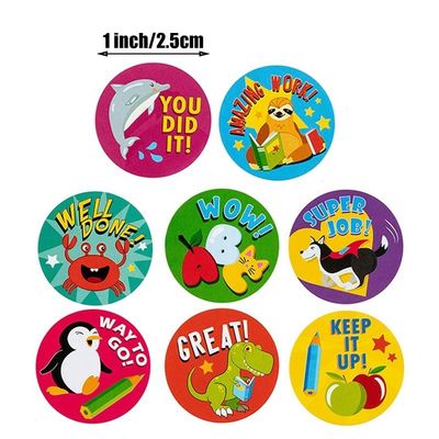 1 pollice 25mm adesivi rotondi 500 pcs animali carini etichette per ricompense scolastiche e insegnanti