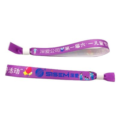 Artwork Logo su misura Sublimazione Lanyard corto Braccialetto tessuto usa e getta per il festival
