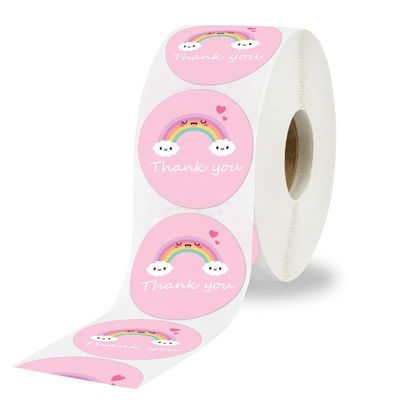 Adesivo personalizzato, resistente all'olio, arcobaleno carino, grazie, adesivo per la decorazione del regalo