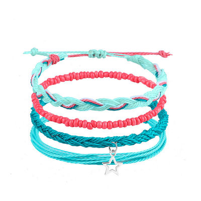 Braccialetto a filo di cera a colori misti Fabbricazione a mano Boemia Daisy Girasole Tartaruga Conchiglia Braccialetto