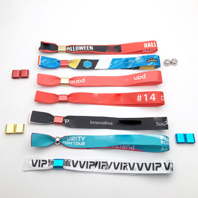 Braccialetto per eventi in tessuto con logo personalizzato impermeabile e chiusura sicura