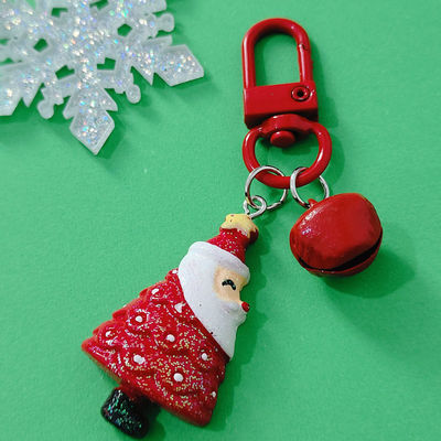 Cartone animato Babbo Natale Albero di Natale Campana Portachiavi Zaino Telefono Cellulare Ornamento Pendente