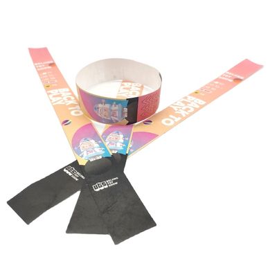 Stampa a colori Logo Tyvek usa e getta Braccialetti per eventi Braccialetti di carta impermeabili