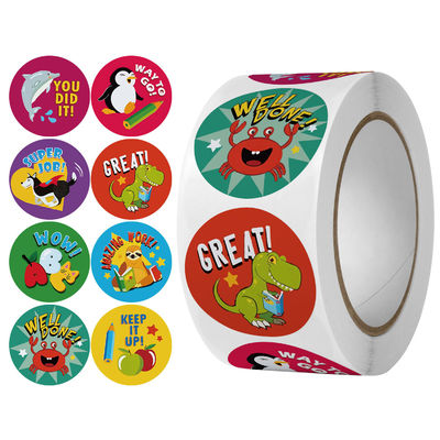 Adesivo di cartone animato con cuori 1,5 &quot; 500 etichette per rotolo colore personalizzato piccoli regali aziendali
