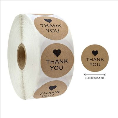 Adesivo di cartone animato con cuori 1,5 &quot; 500 etichette per rotolo colore personalizzato piccoli regali aziendali