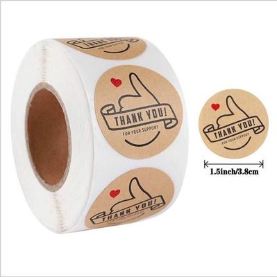 Adesivo di cartone animato con cuori 1,5 &quot; 500 etichette per rotolo colore personalizzato piccoli regali aziendali