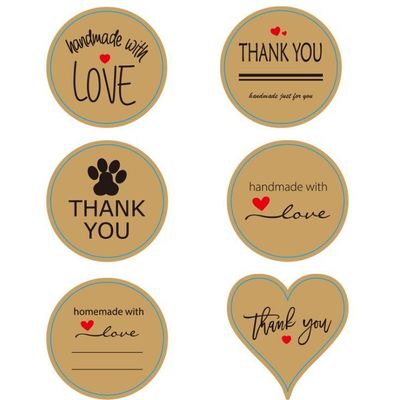 Adesivo di cartone animato con cuori 1,5 &quot; 500 etichette per rotolo colore personalizzato piccoli regali aziendali