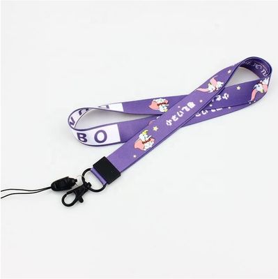 Lanyards per ufficio su misura con logo colorante di poliestere rosa di sublimazione