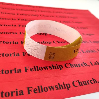 TYK1056D Anno cinese OEM Braccialetto di carta Tyvek personalizzato con tecnica stampata