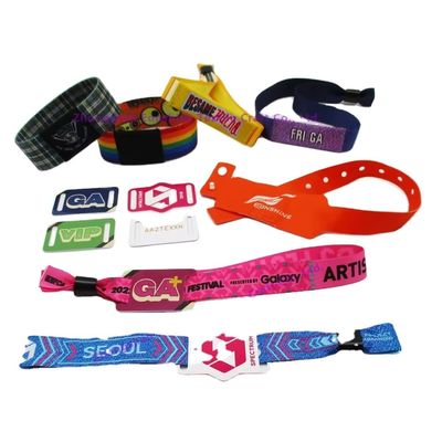 Braccialetti RFID mono o a doppio lato in tessuto satinato per feste di eventi