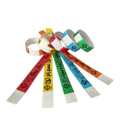 Braccialetti di carta Tyvek impermeabili certificati ISO9001 per l'identificazione e l'entrata degli eventi
