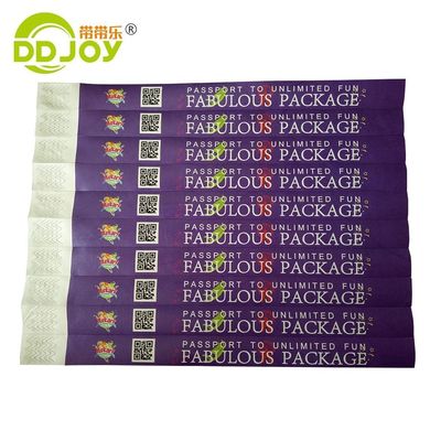 Braccialetti di carta Tyvek adesivi resistenti all'acqua personalizzati per eventi e feste
