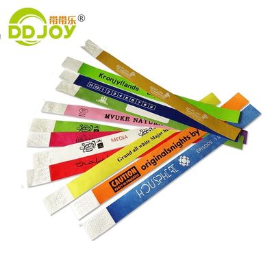 Braccialetti di carta Tyvek adesivi resistenti all'acqua personalizzati per eventi e feste
