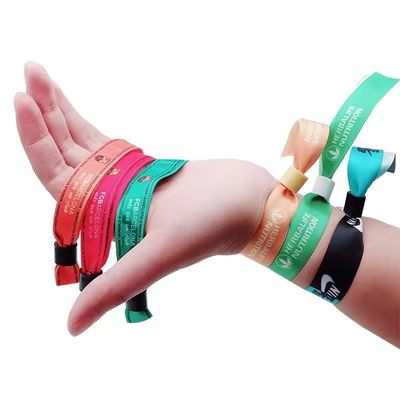 Festa di Evento Braccialetti RFID in tessuto satinato con logo e testo personalizzati