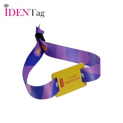 Festa di Evento Braccialetti RFID in tessuto satinato con logo e testo personalizzati