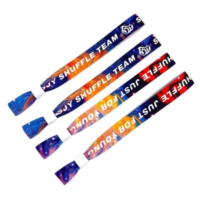 Consigli per eventi personalizzati Feste di festa Braccialetti con chip RFID con stampa del logo su marchi di tessuto