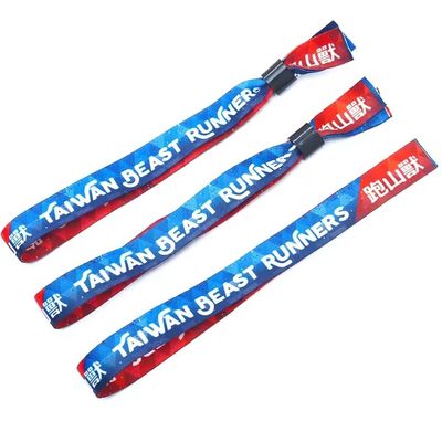 Stampa del logo personalizzato Braccialetti RFID per eventi Festival Party Tessuto satinato
