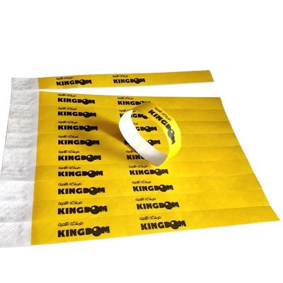 Stampa su richiesta Utente finale bersaglio Braccialetto di carta Tyvek regolabile con numero di serie