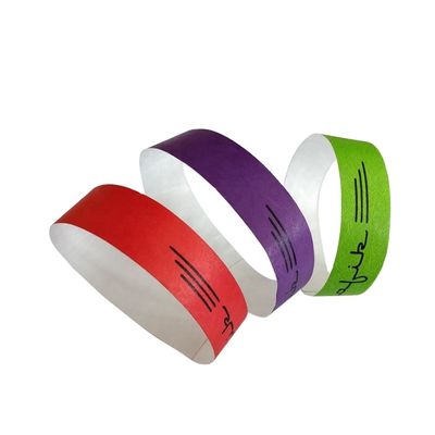 250*25mm e 250*19mm Codice a barre di ingresso personalizzato Tyvek Braccialetti di carta per festa