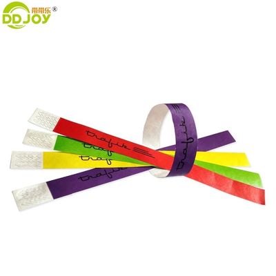 250*25mm e 250*19mm Codice a barre di ingresso personalizzato Tyvek Braccialetti di carta per festa