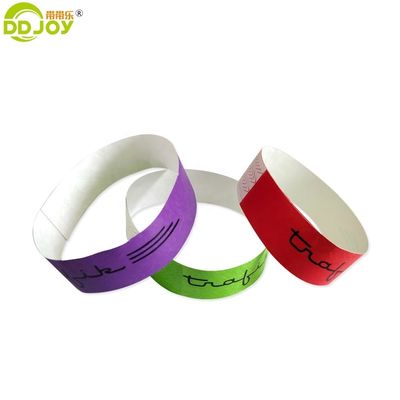 250*25mm e 250*19mm Codice a barre di ingresso personalizzato Tyvek Braccialetti di carta per festa