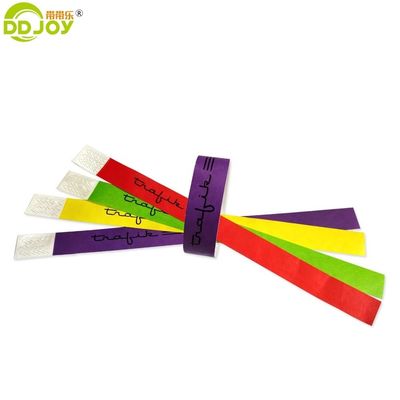 250*25mm e 250*19mm Codice a barre di ingresso personalizzato Tyvek Braccialetti di carta per festa