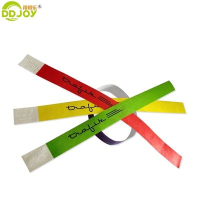 250*25mm e 250*19mm Codice a barre di ingresso personalizzato Tyvek Braccialetti di carta per festa