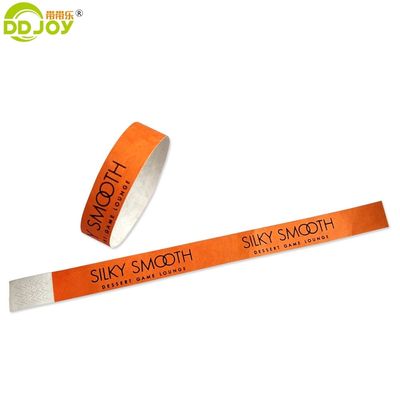 250*25mm e 250*19mm Codice a barre di ingresso personalizzato Tyvek Braccialetti di carta per festa
