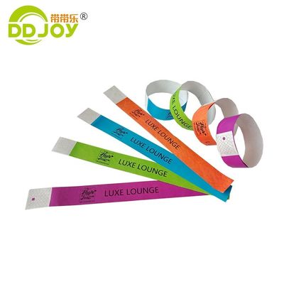 DDJOY 3/4 pollici Plain Solid Neon colore Dupont Tyvek braccialetti per club e bar Giallo