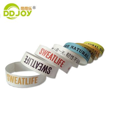 Braccialetti di carta Tyvek personalizzati resistenti all'acqua con stampa a colori